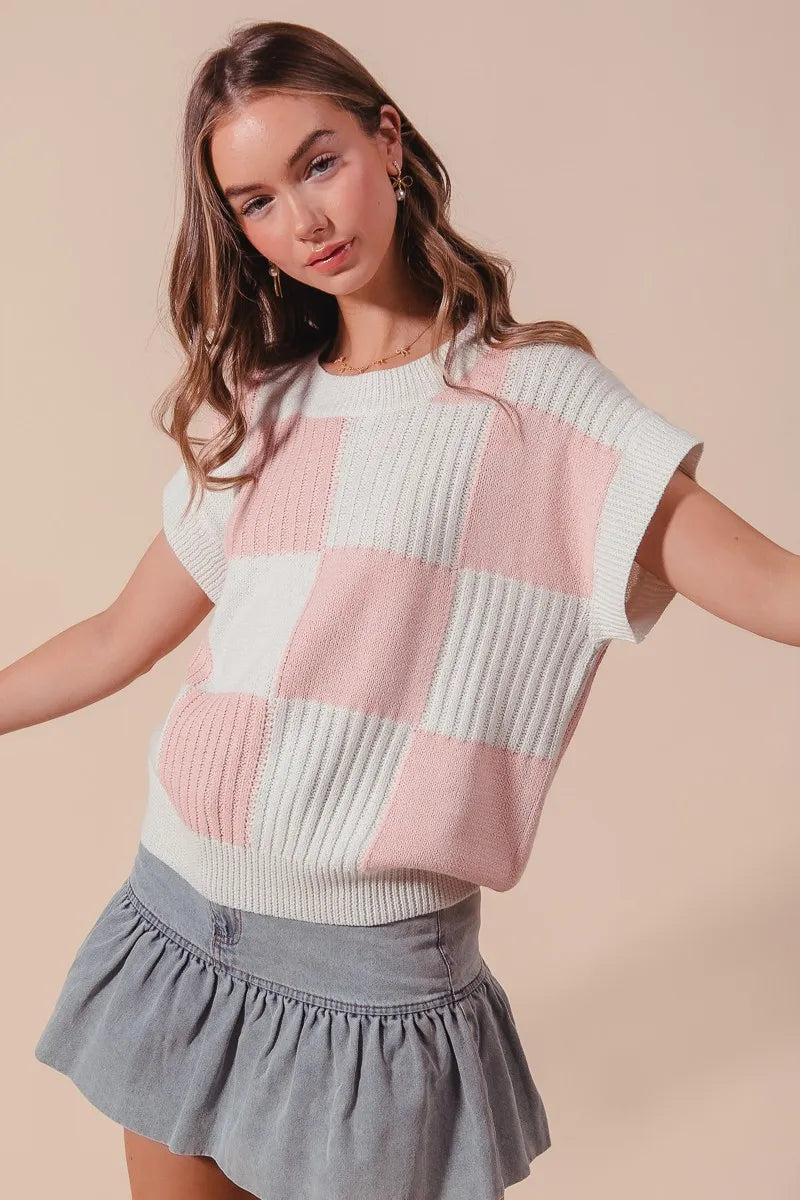 Check Plaid Casual Sweater Top - Liv&Maddie