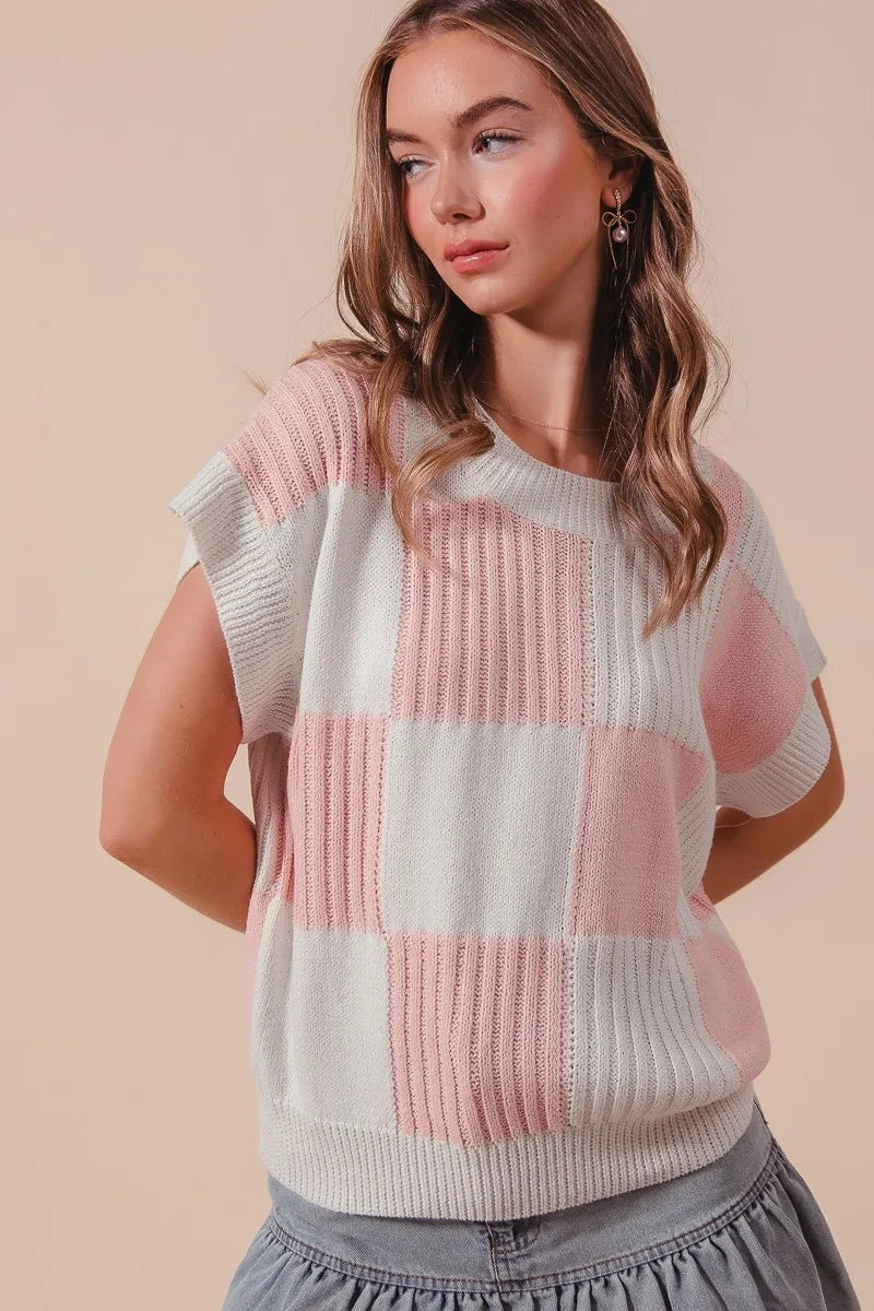 Check Plaid Casual Sweater Top - Liv&Maddie