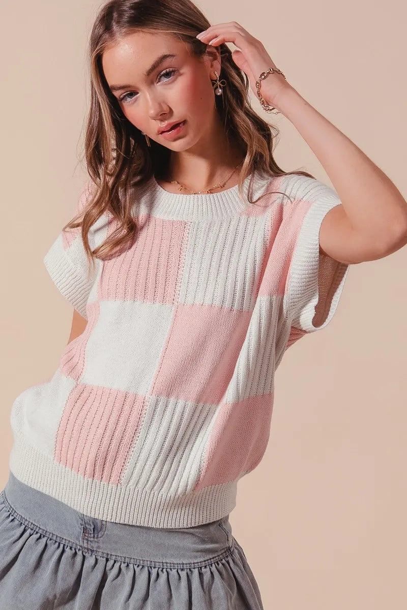 Check Plaid Casual Sweater Top - Liv&Maddie