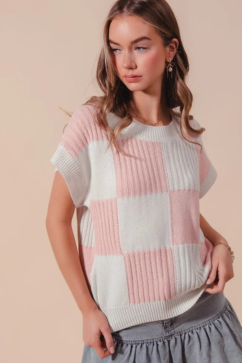Check Plaid Casual Sweater Top - Liv&Maddie