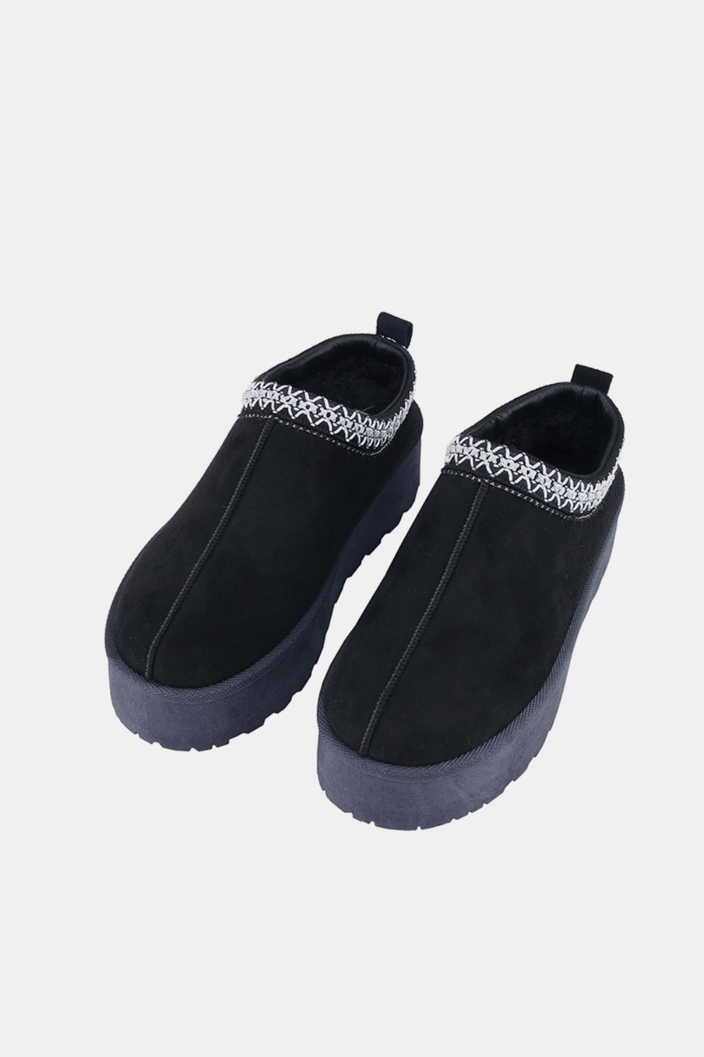 Weeboo Platform Embroidered Trim Slip-On Boots - Liv&Maddie