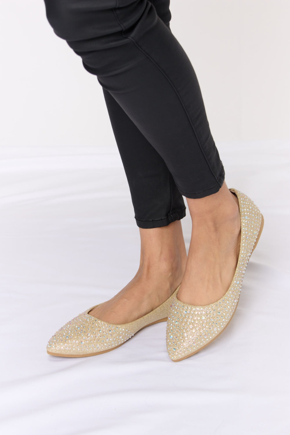 Forever Link Rhinestone Point Toe Flat Slip-Ons - Liv&Maddie