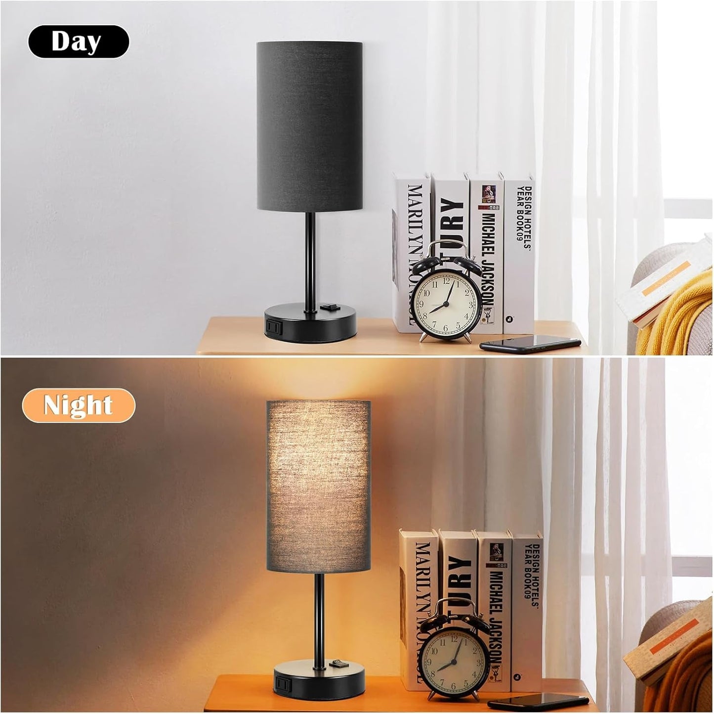 Table Lamp for Bedroom Set of 2, Bedside Small Lamps with 3 Way