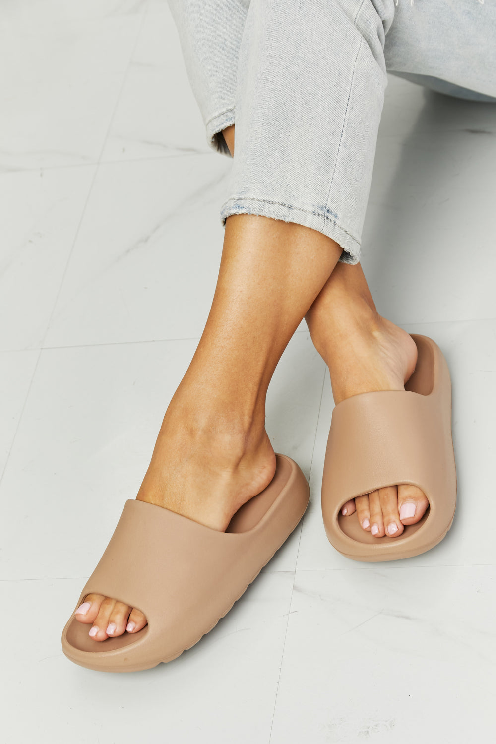 NOOK JOI In My Comfort Zone Slides in Beige - Liv&Maddie