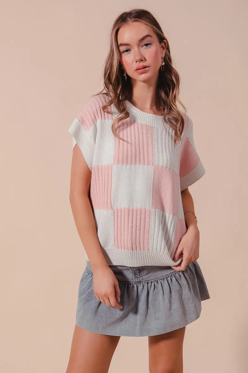 Check Plaid Casual Sweater Top - Liv&Maddie