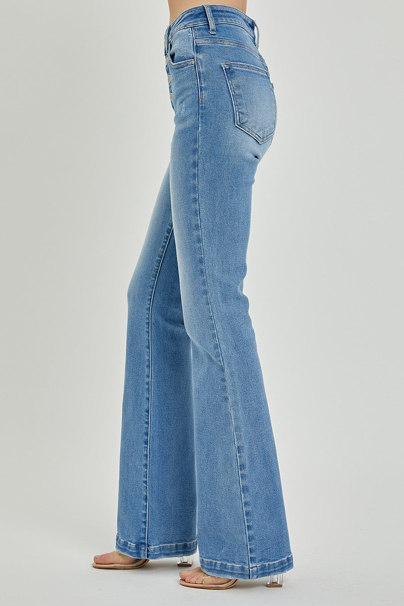 RISEN Full Size High Rise Button Fly Bootcut Jeans - Liv&Maddie