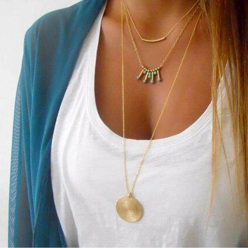 Turquoise Multilayer Necklace - Liv&Maddie