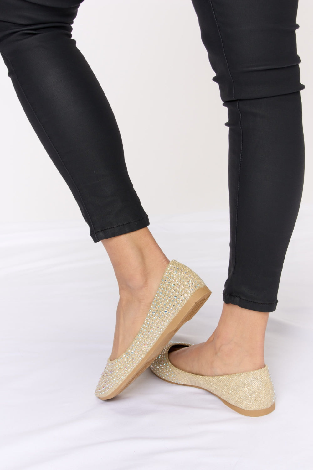 Forever Link Rhinestone Point Toe Flat Slip-Ons - Liv&Maddie