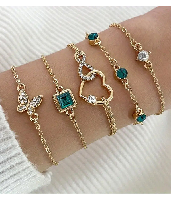 5 Piece Chain Bracelet Set - Liv&Maddie