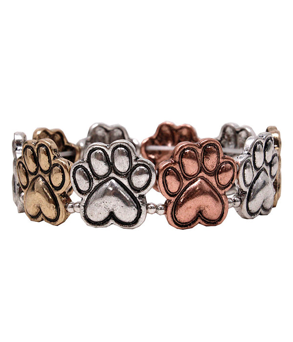 Paw Print Stretch Bracelet - Liv&Maddie