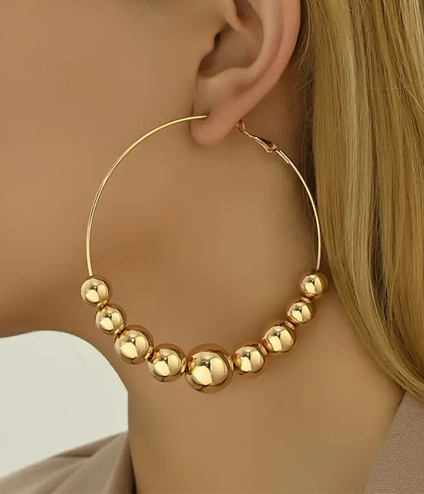 Medal Ball Hoop Earrings - Liv&Maddie